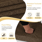 2.5 Inch Thick Dining Chair Cushions Set of 4 with Ties Non-Slip 16.5" x 16" Seat Cushions with Machine Washable Cover Comfy D-Shaped Kitchen Chair Pads Brown