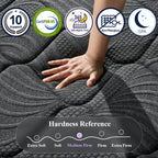Hiboss Queen Size Mattress (Upgraded), 14 Inch Luxury Hybrid Queen Mattress in a Box, Cooling Gel Memory Foam & Pocket Springs, Medium Firm, Back Pain Relief, Extra Edge Support, 365-Night Trial