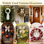 2 Pieces Burlap Wreath Sash for Front Door Embroidery Monogram Sash Wreath for Wedding Party Holiday Ribbon Decorations Yard Outdoor Decoration(Letter G)