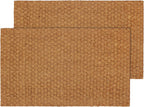 Croft&Cane Woven Coir Doormat – 2 Pack Basketweave Design Non Slip Heavy Duty Back Door Mat - Easy Clean Dirt Trapping Durable Indoor Outdoor Entryway Front Door Mat – 17 x 30 Inches - Natural