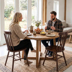 AreShark Brown Dining Chairs Set of 6, Farmhouse Wooden Windsor Dining Room Chairs, Solid Wood Spindle Back Kitchen Chairs