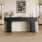 UNIQUITE 70.9-Inch Extra Long Console Table, Farmhouse Wood Sofa Table Behind Couch Tables, Entryway Table Accent Table for Living Room, Entrance, Hallway, Foyer, Black
