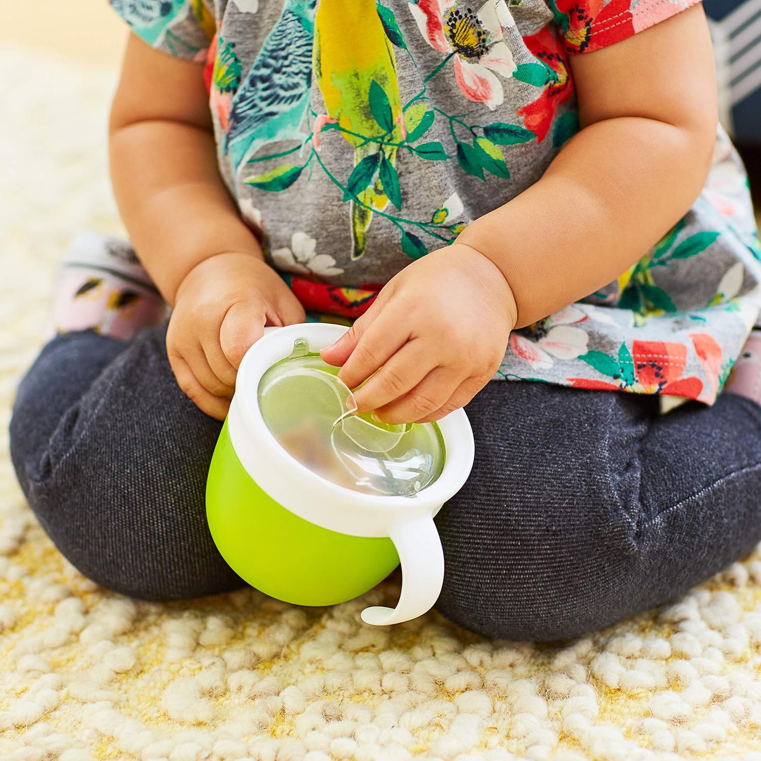 Munchkin Snack Catcher Toddler Snack Cups, No Spil, 2 Pack Containers, Blue/Green