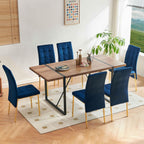 Homedot Modern Dining Room Chairs Upholstered Set of 6, Navy Blue Kitchen Chairs Mid Century High Back Dinner Side Chairs Space Saving with Padded Seat/Metal Legs for Dining/Reading
