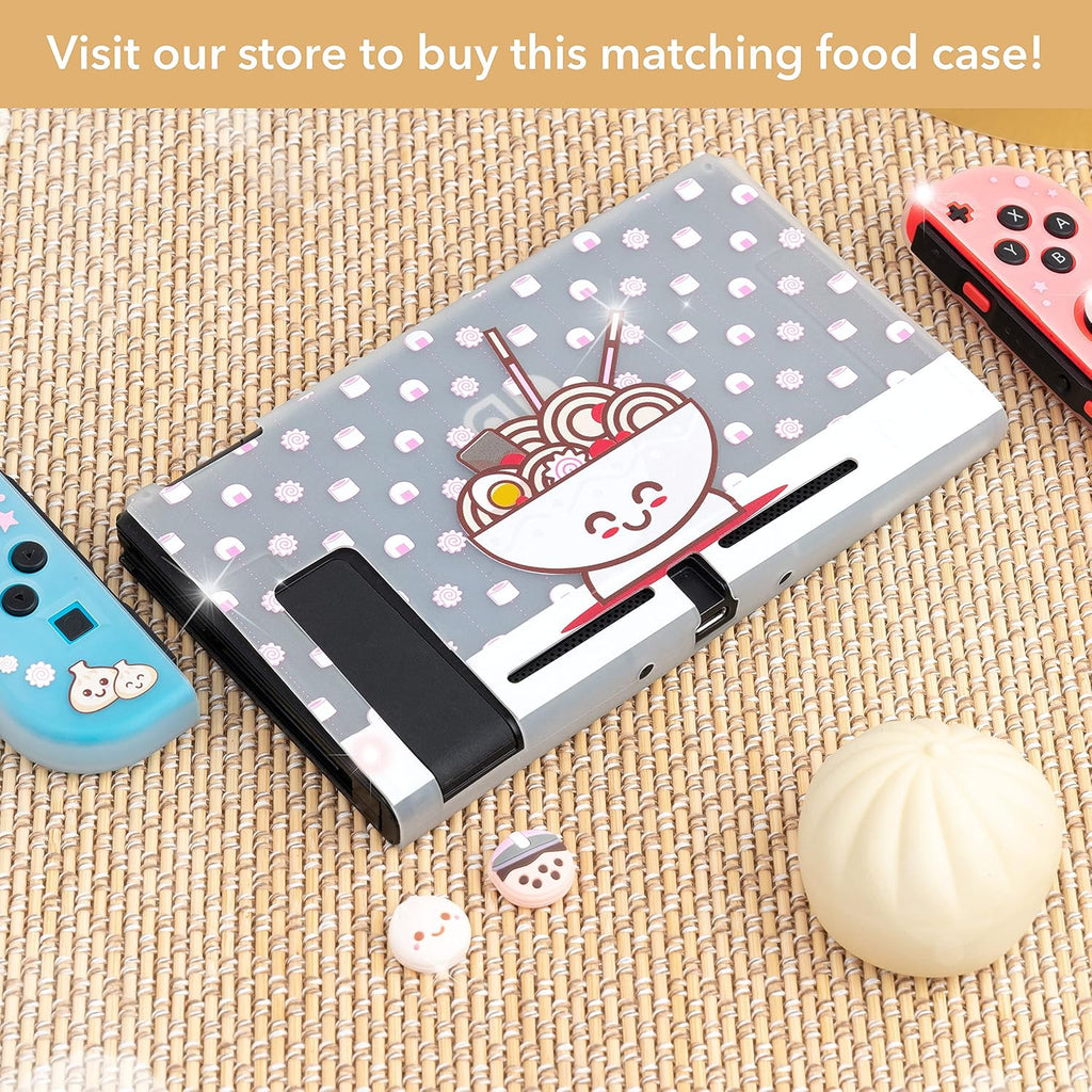 BelugaDesign Boba Dumpling Thumb Grips | Cute Cutecore Food Pork Bun Face Bubble Tea | Kawaii Japanese Button Joystick Cap Cover | Compatible with Nintendo Switch 1 Standard Lite OLED