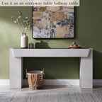 JXQTLINGMU 63" Modern Console Table with Storage Drawer, Entryway Table with Drawers, Thick Wood Legs, Sofa Table Behind Couch, Wood Console Tables for Entryway Hallway Living Room, White and Black