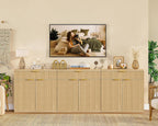Buffet Sideboard Cabinet with Storage, 31.5" Buffet Table Coffee Bar Wine Bar Storage Cabinet with Adjustable Shelf for Living Room, Kitchen, Natural