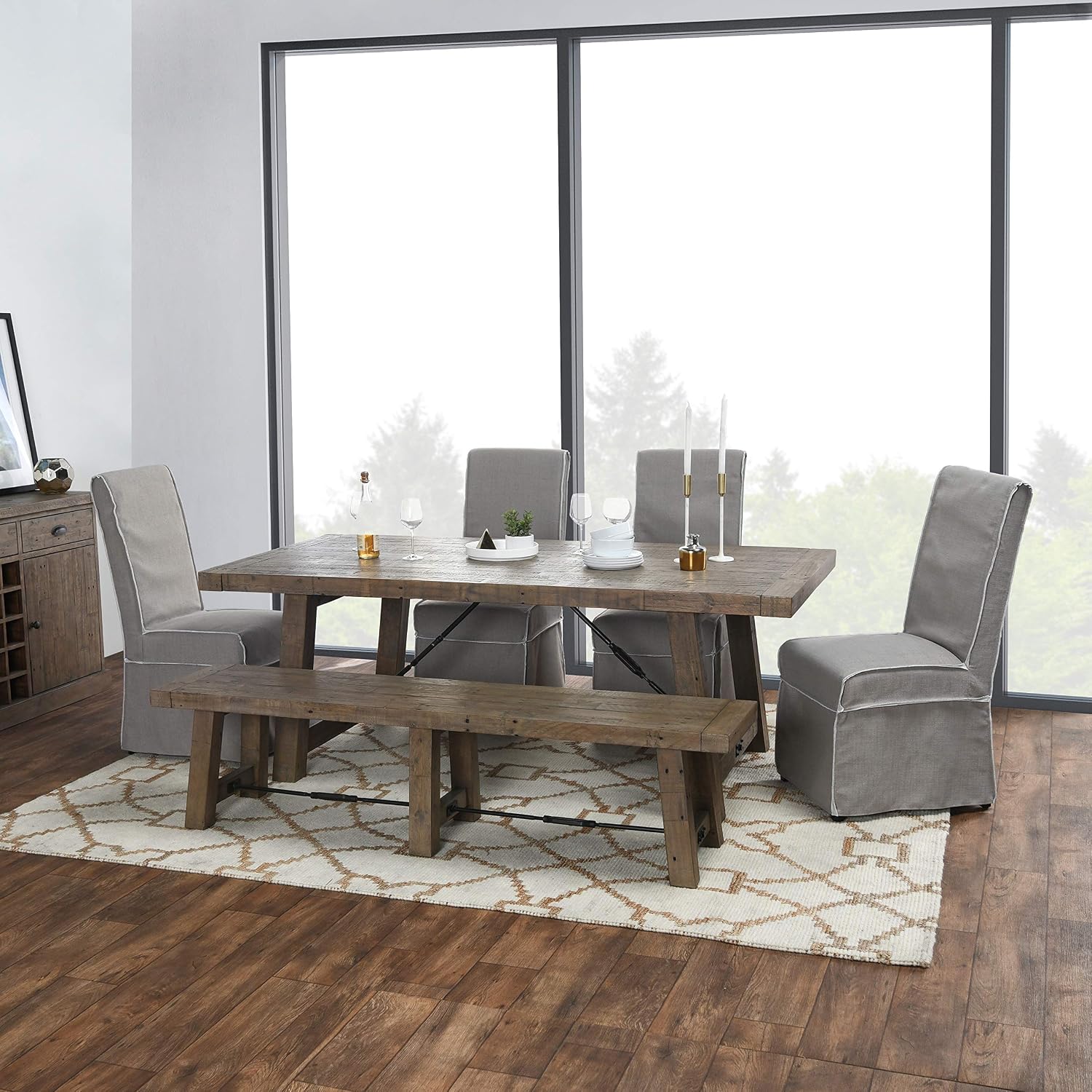Kosas Home Dining Bench, Desert Gray