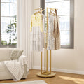 HKaikzo 360° Gold Rotating Coat Rack, Heavy Duty Metal Garment Rack Height-adjustable, Suitable for Both Adults and Children, Freestanding Clothing Rack for Hanging Clothes, for Bedroom, Retail Store