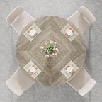 IRONCK 47.2" Round Dining Table for 4-6 People, Wooden Dining Room Table with H-Shape Pedestal Base, Farmhouse Dinner Table, Circle Kitchen Tables for Dining Room, Kitchen, Apartment, Light Gray