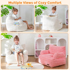 MAXYOYO Bean Bag Chair for Kids, Toddler Bean Bag Sofa with Armrest, Comfy Lazy Chair with Convenient Pockets, Floor Sofa with Filler for Gaming, Reading, Beige