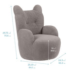 ECR4Kids Teddy Bear Sherpa Toddler Chair, 14in Seat Height, Kids Furniture, Grey