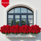 6 PCS 14" Artificial Geranium Flowers for Outdoors, Realistic Artificial Flowers UV Resistant Silk Faux Geraniums for Garden Planter Windowsills Patios Wedding Outdoor Home Decor, Red