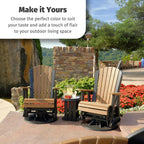 LuxCraft 2' Adirondack Outdoor Swivel Glider Chair, Patio Gliding Rocker, Swiveling Glider Rocking Chair for Outside (Antique Mahogany & Black)
