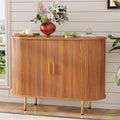 Sideboard Buffet Cabinet with Storage, 40 Inch Mid Century Modern Fluted Credenza with Sliding Door & Adjustable Shelf, Coffee Bar Cabinet for Kitchen, Living Room, Entryway