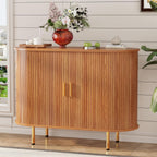 Sideboard Buffet Cabinet with Storage, 40 Inch Mid Century Modern Fluted Credenza with Sliding Door & Adjustable Shelf, Coffee Bar Cabinet for Kitchen, Living Room, Entryway