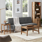 Small Square Premium Wood Side Table - Sturdy Space-Saving Walnut Finish End Table for Living Room Bedroom Sofa Bedside Balcony Home Office