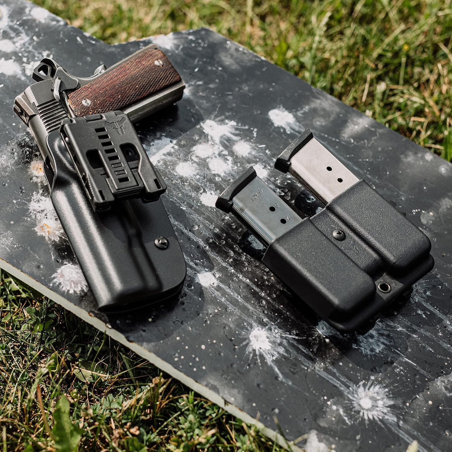 OWB Double Mag Pouch for Glock 17, 19, 22, 23 & More - USA Made - Signature Double Magazine Carrier with Tek-Lok Belt Attachment Clip by Blade-Tech Holsters