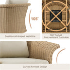 CHITA Wicker Patio Swivel Chairs with Removable Thickened Cushion, Outdoor Rattan Chairs for Sunroom, Garden, Deck, Backyard or Porch