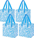 VENO 4 Pack Reusable Grocery Shopping Bags, Heavy-Duty Tote Bags with Handles, for Shopping Cart with Hard Bottom to Stand Upright, Foldable (Spring Breeze, 4 Pack)