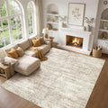 8x10 Area Rugs Living Room: Washable Non Slip Soft Abstract Beige Rugs for Bedroom Dining Deor, Low Pile Stain Resistant Indoor Carpet for Farmhouse Nursery Office Kid & Pet Friendly