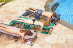 KingCamp Folding Chaise Lounge Chair,Heavy Duty Adjustable 5-Position Outdoor Tanning Sunbathing Lay Flat Chair for Beach, Camping, Lawn & Patio with Pillow, Beige