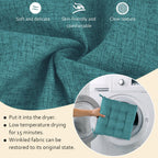 ELFJOY Rocking Chair Cushion Large Rocking Chair Pads with Ties Premium Linen High Back and Seat Cushion 2 Piece Set Linen Retro Blue
