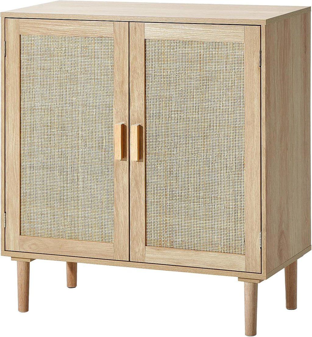 VEVOR Sideboard Cabinet, Buffet Cabinet with 2 Magnetic Doors and Adjustable Shelves, Sideboard Buffet for Hallway, Entryway, Living Room, or Kitchen, Natural