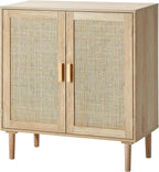 VEVOR Sideboard Cabinet, Buffet Cabinet with 2 Magnetic Doors and Adjustable Shelves, Sideboard Buffet for Hallway, Entryway, Living Room, or Kitchen, Natural