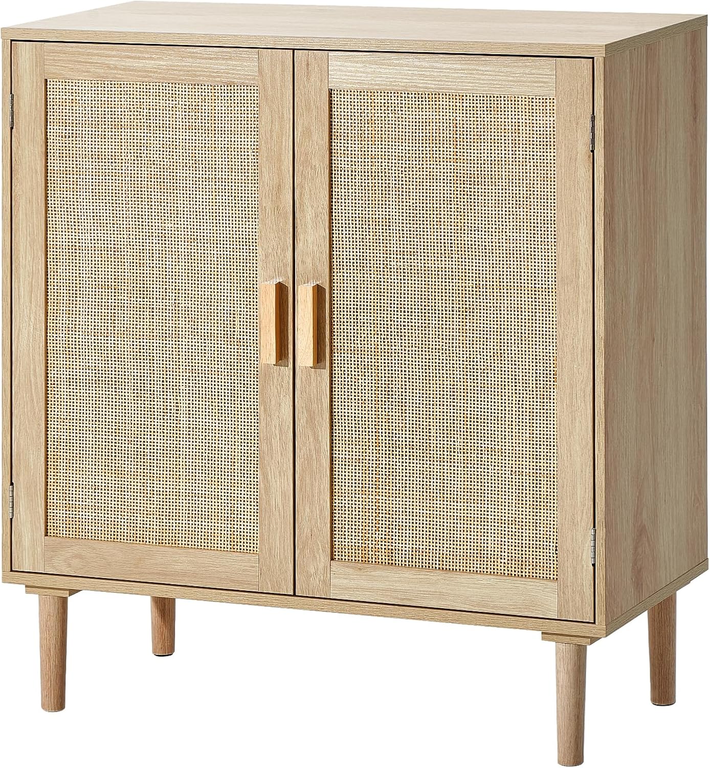 VEVOR Sideboard Cabinet, Buffet Cabinet with 2 Magnetic Doors and Adjustable Shelves, Sideboard Buffet for Hallway, Entryway, Living Room, or Kitchen, Natural