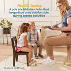 ECR4Kids Hideaway Chair, Kids Furniture, Dark Walnut/Grey Wash, 2-Pack