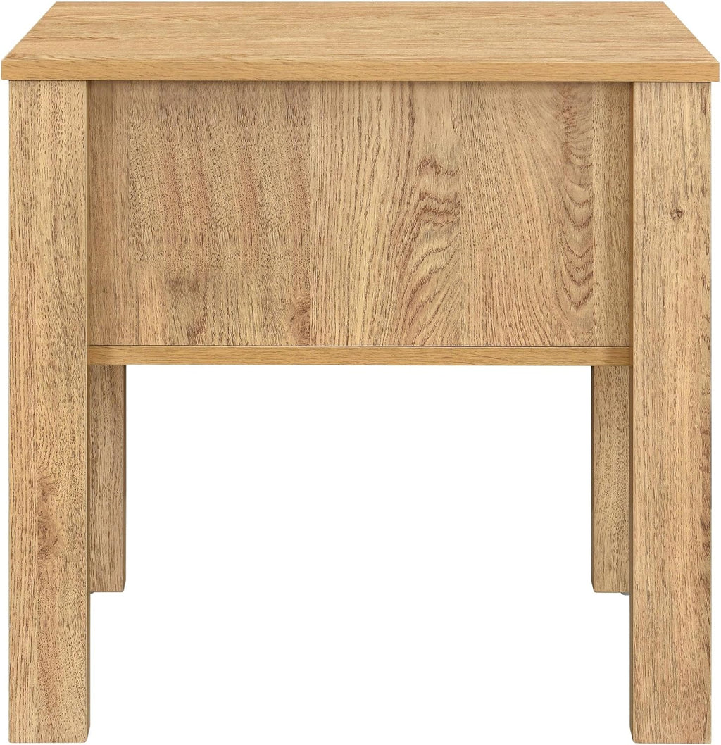 New Classic Furniture Thayer Wood 1-Drawer End Table/Bedside Table in Natural