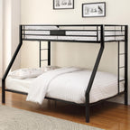 Sandy Black Twin XL,Queen Bunk Bed with Built in Ladder