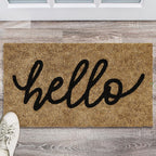 Barnyard Designs Doormat Welcome Mat for Outdoors, Large Front Door Entrance Mat, Brown (Hello, 30x17)