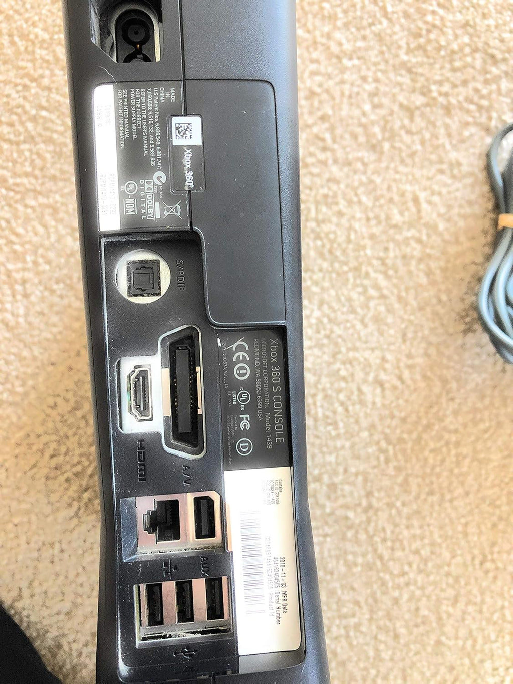 Xbox 360 Model 1439 (CONSOLE AND POWER WIRE ONLY) (Renewed)