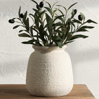 Ceramic Flower Vases Home Decor, Rustic Farmhouse Decorative Vase Pottery Wide-Mouth Vases for Home Decor Table Living Room Entryway Mantel Bookshelf Bedroom Bathroom Kitchen - 7.48" W