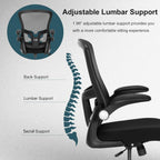 Ergonomic Drafting Chair – Tall Office Chair for Standing Desk, Adjustable Height Mesh Chair with Footrest and Flip-Up Arms, Counter Height, Black