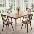 DUHOME Walnut Windsor Wooden Dining Chairs Set of 4, Wood Dining Room Chair Spindle Side Kitchen Room Country Farmhouse Chairs Walnut