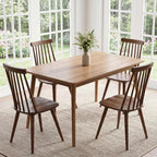 DUHOME Walnut Windsor Wooden Dining Chairs Set of 4, Wood Dining Room Chair Spindle Side Kitchen Room Country Farmhouse Chairs Walnut