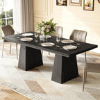 LITTLE TREE Dining Table for 4-6 People, Wooden Table, Rectangle Furniture with Heavy Duty Legs, Modern Kitchen Table for Home, Dining Room, Black