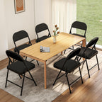 8 Pack Leather Padded Folding Chair, Metal Frame with Pu Leather Seat & Back, 650 LB Capacity Pu Leather Folding Chair with Comfortable Cushion for Events Home Office Black