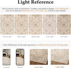 2x8 Beige Washable Runner Rug for Hallway Kitchen Soft Low Pile Lightweight Runner Rug Non Slip Vintage Accent Carpet Bathroom Front Door Beside Bed Home Decor