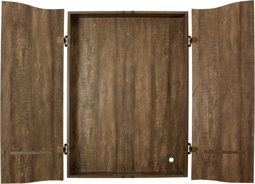 DMI Sports MI Sports Brown CricketPro Dartboard Cabinet | Designed for Arachnid 15.5” CricketPro 900, 800, 750, 650 Electronic Dartboards | Does Not Include Dartboard