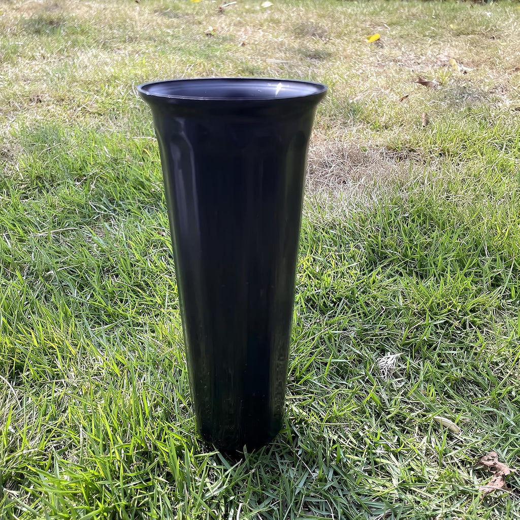 Memorial Floral Vases, Cemetery Vase, Headstones Flower Holder, Grave Cone Vase, Flower Pots for Outdoor Plants, Decorative Plastic Containers (Set of 6, Black)