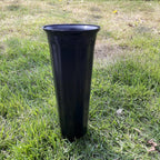 Memorial Floral Vases, Cemetery Vase, Headstones Flower Holder, Grave Cone Vase, Flower Pots for Outdoor Plants, Decorative Plastic Containers (Set of 6, Black)