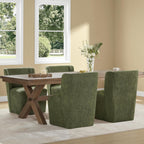 KISLOT Dining Chairs with Casters Require Assembly Upholstered Wingback Single Sofa Armless Deskchair for Bedroom Waiting Room Kitchen Diningroom