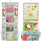 Simple Houseware Double-Sided Hanging Gift Wrap Organizer Storage Pockets, Gray (Set of 1)