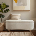Bailey Boucle-Style Curved Storage Accent Bench