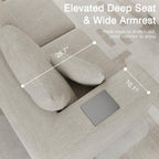 150" Modern Boneless Sectional Couches for Living Room,Oversized Modular Sectional Sofa,Extra Deep 6 Seater,Plush Comfy Cloud Couch with Flexible Layout,No Assembly Required,Beige Chenille