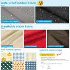 Custom Size Bench Cushion, Made-to-Measure Indoor/Outdoor Seat Cushion – Waterproof & Breathable, High-Density Foam, Removable Washable Cover for Window Seat, Patio, Entryway